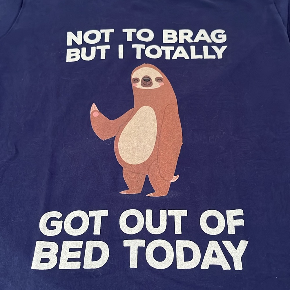 Navy sloth tee - size S